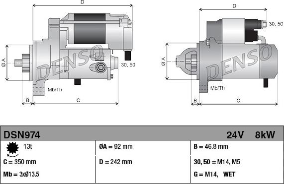 Denso DSN974 - Motorino d'avviamento autozon.pro