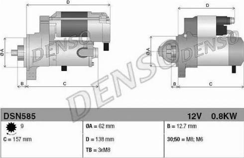 Denso DSN585 - Motorino d'avviamento autozon.pro