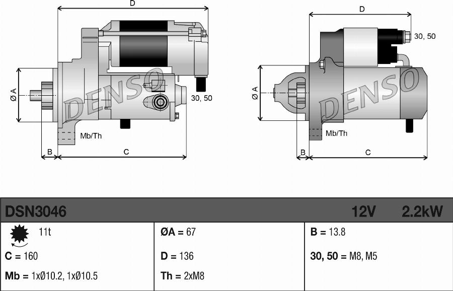 Denso DSN3046 - Motorino d'avviamento autozon.pro