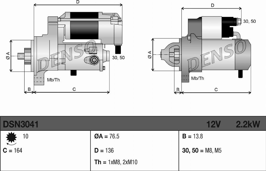 Denso DSN3041 - Motorino d'avviamento autozon.pro