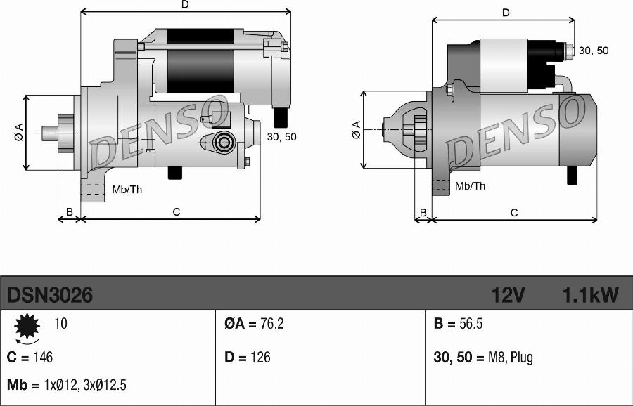 Denso DSN3026 - Motorino d'avviamento autozon.pro