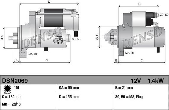 Denso DSN2069 - Motorino d'avviamento autozon.pro