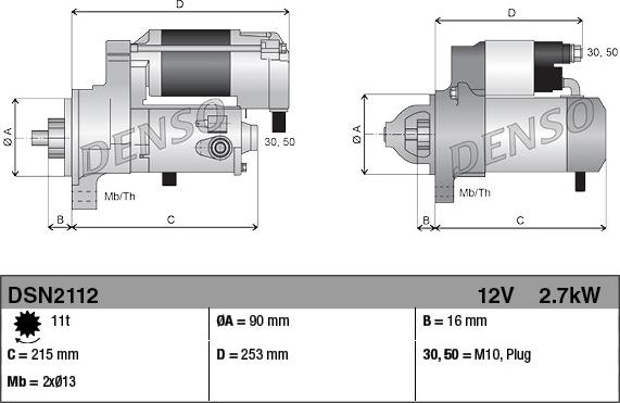 Denso DSN2112 - Motorino d'avviamento autozon.pro