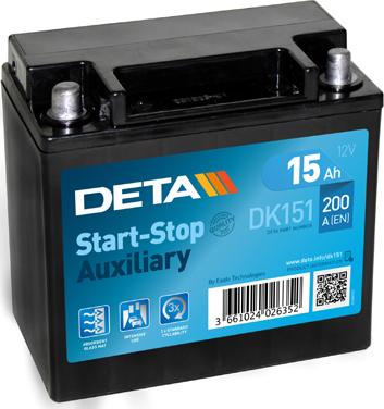 DETA DK151 - Batteria avviamento autozon.pro