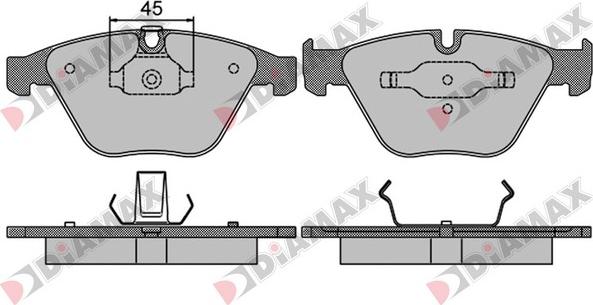 Diamax N09472 - Kit pastiglie freno, Freno a disco autozon.pro