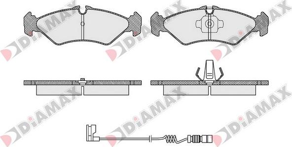 Diamax N09508A - Kit pastiglie freno, Freno a disco autozon.pro