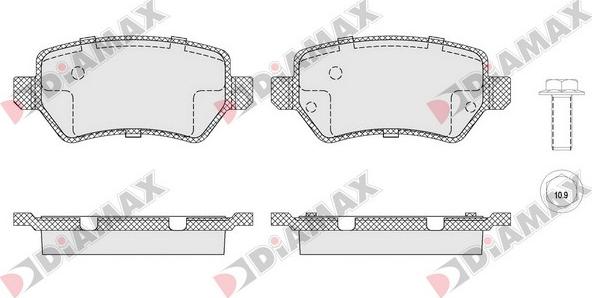 Diamax N09524 - Kit pastiglie freno, Freno a disco autozon.pro