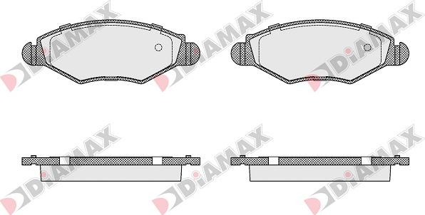 Diamax N09007 - Kit pastiglie freno, Freno a disco autozon.pro