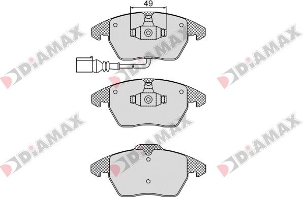 Diamax N09025 - Kit pastiglie freno, Freno a disco autozon.pro