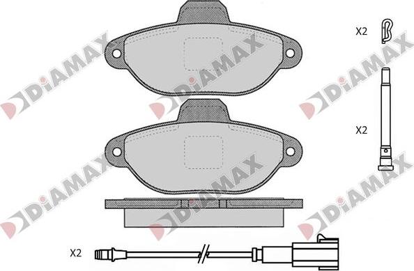 Diamax N09833 - Kit pastiglie freno, Freno a disco autozon.pro