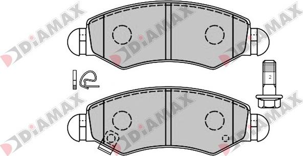 Diamax N09398 - Kit pastiglie freno, Freno a disco autozon.pro