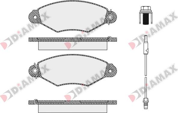 Diamax N09326 - Kit pastiglie freno, Freno a disco autozon.pro