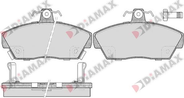 Diamax N09206 - Kit pastiglie freno, Freno a disco autozon.pro