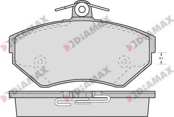 Diamax N09233 - Kit pastiglie freno, Freno a disco autozon.pro