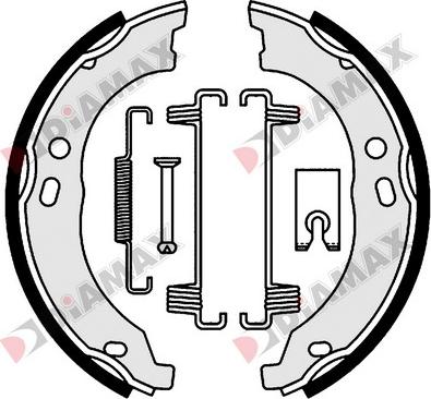 Diamax N01153 - Kit ganasce, Freno stazionamento autozon.pro