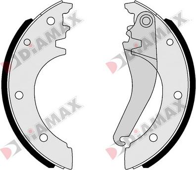 Diamax N01163 - Kit ganasce, Freno stazionamento autozon.pro