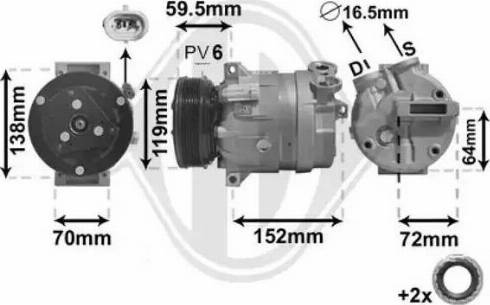 Diederichs DCK1386 - Compressore, Climatizzatore autozon.pro