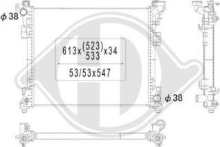 Diederichs DCM1632 - Radiatore, Raffreddamento motore autozon.pro