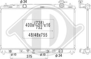 Diederichs DCM3308 - Radiatore, Raffreddamento motore autozon.pro