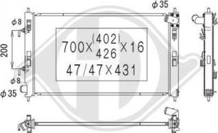 Diederichs DCM2540 - Radiatore, Raffreddamento motore autozon.pro