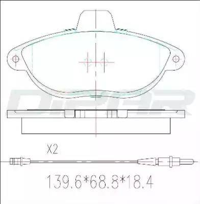 Ditas DFB2932 - Kit pastiglie freno, Freno a disco autozon.pro