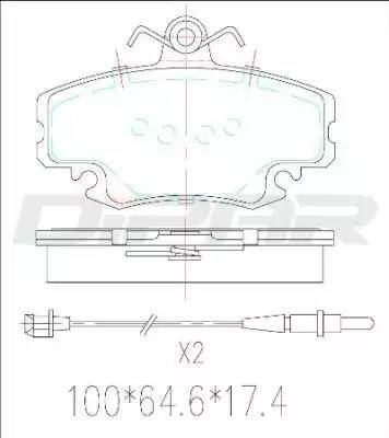 Ditas DFB2465 - Kit pastiglie freno, Freno a disco autozon.pro