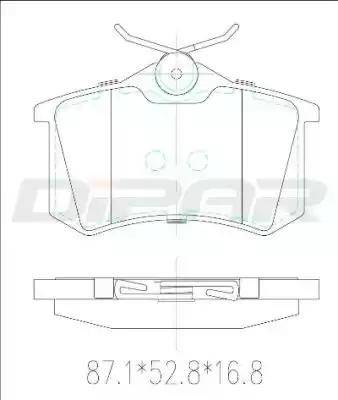 Ditas DFB2589 - Kit pastiglie freno, Freno a disco autozon.pro