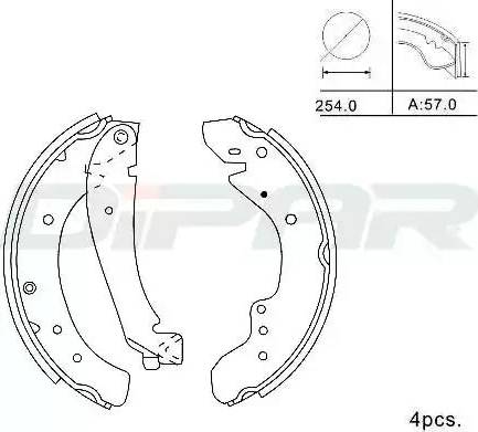 Ditas DPB1005 - Kit ganasce freno autozon.pro