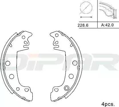 Ditas DPB1001 - Kit ganasce freno autozon.pro