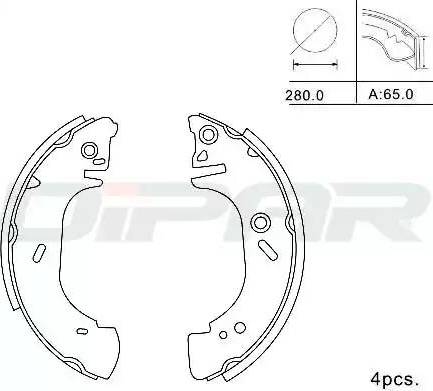 Ditas DPB1008 - Kit ganasce freno autozon.pro