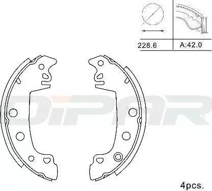 Ditas DPB1002 - Kit ganasce freno autozon.pro