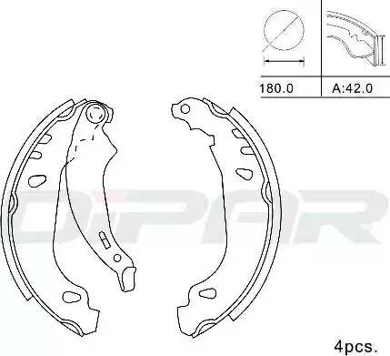 Ditas DPB1019 - Kit ganasce freno autozon.pro