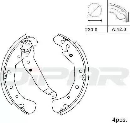 Ditas DPB1014 - Kit ganasce freno autozon.pro