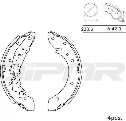 Ditas DPB1015 - Kit ganasce freno autozon.pro