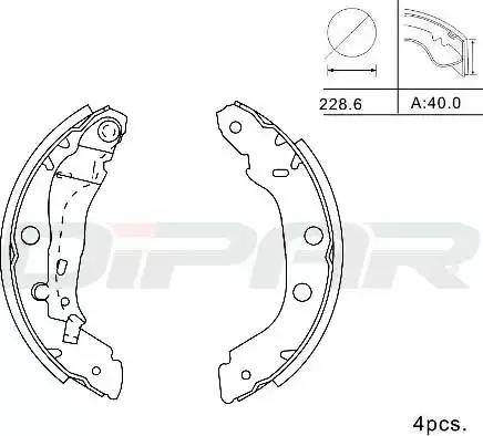 Ditas DPB1018 - Kit ganasce freno autozon.pro