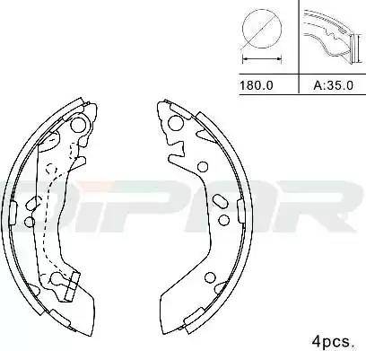 Ditas DPB1012 - Kit ganasce freno autozon.pro