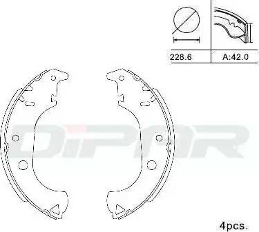 Ditas DPB1024 - Kit ganasce freno autozon.pro