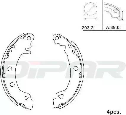 Ditas DPB1026 - Kit ganasce freno autozon.pro