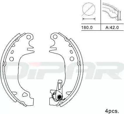 Ditas DPB1020 - Kit ganasce freno autozon.pro