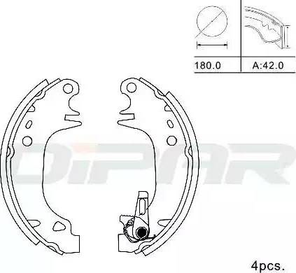 Ditas DPB1021 - Kit ganasce freno autozon.pro