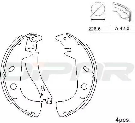 Ditas DPB1028 - Kit ganasce freno autozon.pro