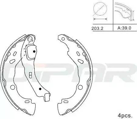 Ditas DPB1022 - Kit ganasce freno autozon.pro