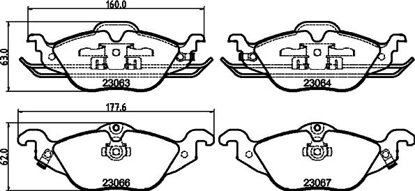 DON PCP1058 - Kit pastiglie freno, Freno a disco autozon.pro