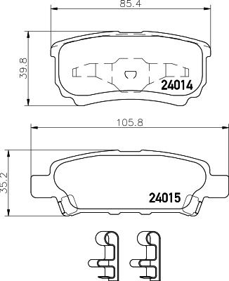 DON PCP1104 - Kit pastiglie freno, Freno a disco autozon.pro