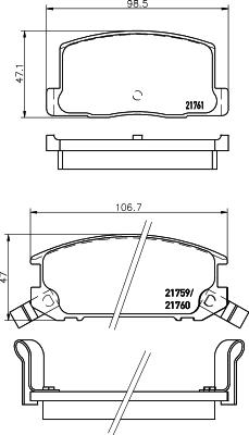 DON PCP1861 - Kit pastiglie freno, Freno a disco autozon.pro