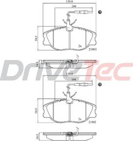 DriveTec DPAD909 - Kit pastiglie freno, Freno a disco autozon.pro