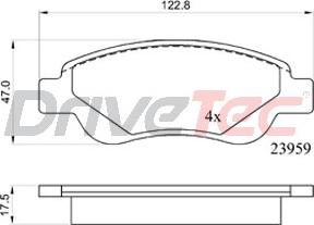 DriveTec DPAD1949 - Kit pastiglie freno, Freno a disco autozon.pro