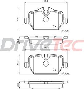 DriveTec DPAD1924 - Kit pastiglie freno, Freno a disco autozon.pro