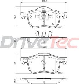 DriveTec DPAD1458 - Kit pastiglie freno, Freno a disco autozon.pro