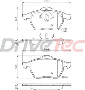 DriveTec DPAD1407 - Kit pastiglie freno, Freno a disco autozon.pro